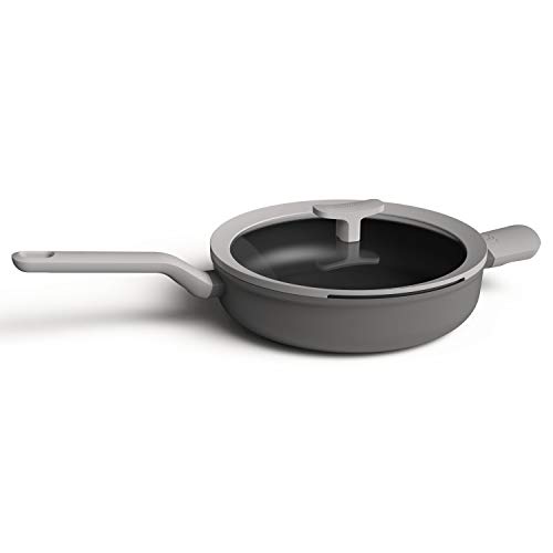 Berghoff 3950165 - Sartén de 26 cm, 2.9 l con tapa, revestimiento antiadherente, cuerpo aluminio, mango ergonómico, induccion, vitro, gas, gris