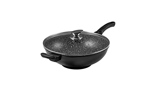 Pradel Excellence 52885M - Sartén en Forma de Fuente con Tapa Transparente (diámetro 32 cm, Capacidad 5 L), Color Negro
