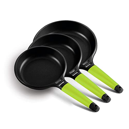 Fundix - Set 3 Sartenes Inducción Mango Kiwi 18-22-26 cm