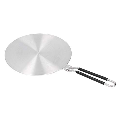Difusor de calor, adaptador de inducción de acero inoxidable, placa redonda con mango de silicona para estufa de gas eléctrica, placa de cocina de inducción de vidrio, difusor de calor(22cm)