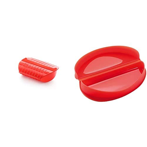 Lékué Estuche de vapor con bandeja, 3-4 personas, Capacidad: 1400 ml, color rojo + Recipiente para cocinar Quinoa, Arroces y Cereales, 1 Litro