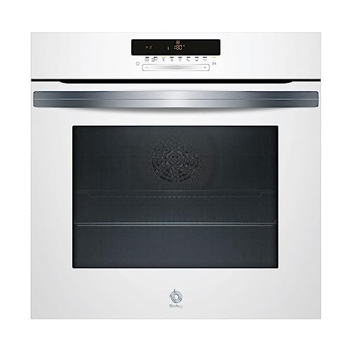 Balay 3HB5888B6 - Horno, Multifunción, A, Encastrable, 60 cm, 71 l, 12 F, Pirólisis y Aqualisis, HC, Ap. Abatible, Control Deslizante, 40 recetas, Cristal Blanco, 12 funciones, Lanzamiento 2022