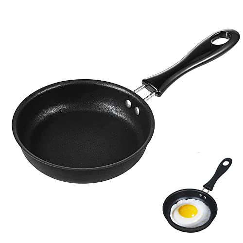 1 piezas Mini Sartén 12cm Mini Sartén Para Tortillas Sartén Para Tortillas con Mango De Seguridad Aislante Para Huevos Tocino Filetes