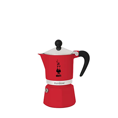 Bialetti Rainbow Cafetera Italiana Espresso, 6 Taza, Aluminio, Rojo, 6 Tazas