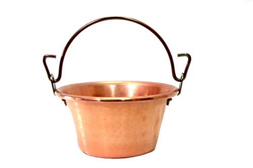 Cazuela de cobre para polenta con mango de arco de 22 cm de diámetro