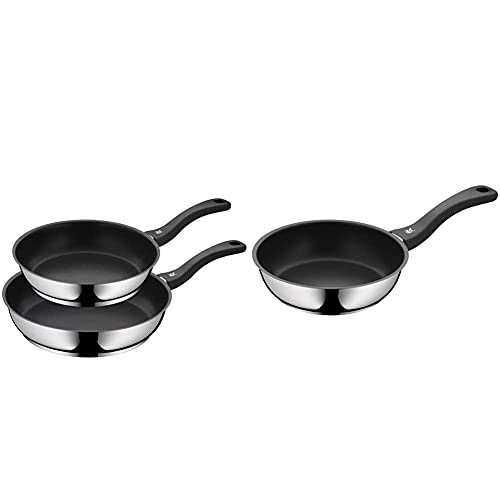 WMF Set De Dos Sartenes Devil 24 Cm Y 28 Cm, con Antiadherente para Todo Tipo De Cocinas Incluido Inducción, Aluminio Fundido + Devil Sartén, Acero Inoxidable Pulido, 20 Cm