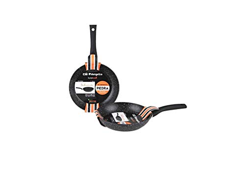 Orbegozo SARTEN Aluminio Forjado. Recubrimiento Piedra Antiadherente, Negro, Diametro 20 cm, 1 Liter