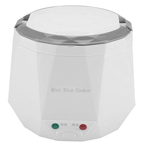 Olla arrocera eléctrica, olla arrocera eléctrica portátil 1.6 L Vaporera de alimentos multifuncional Mini olla eléctrica para camión, 24V 140W(Blanco)