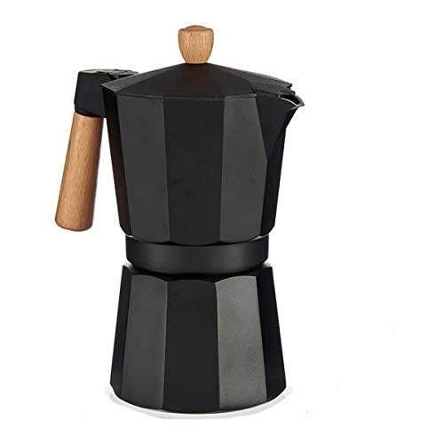 Cafetera Italiana 9 Tazas Madera Aluminio