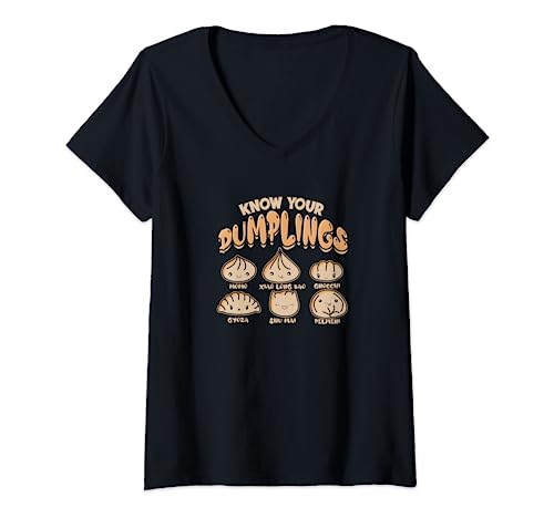 Conoce tus albóndigas xiao long bao gyoza momognocchi shu mai Camiseta Cuello V
