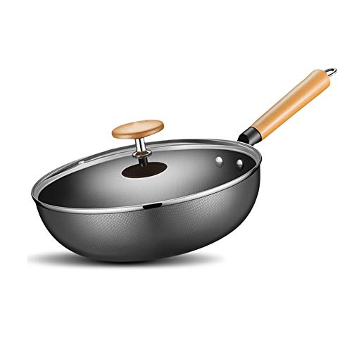 WJJ Wok Antiadherente Wok, Formado Viejo-wok Estufa Hogar Sin Recubrimiento De Gas Cocina De Gas Especial Antiadherente Pan, Los 28CM Wok Induccion