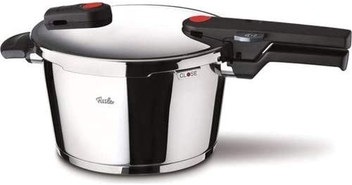 Fissler Vitaquick - Olla a presión (6 L, diámetro de 22 cm), acero inoxidable, 2 niveles de cocción, inducción