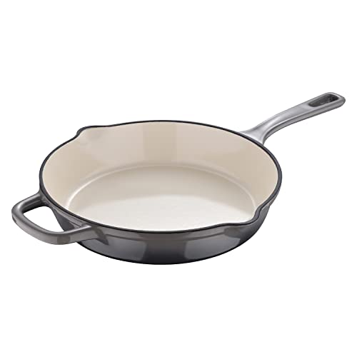 MasterPro Unique | Sartén de Hierro Fundido de 24,5 cm | Color Blanco | Fabricada con Hierro Fundido | Mango Ergonómico | Menaje de Cocina | Compatibles con Todo Tipo de Cocinas