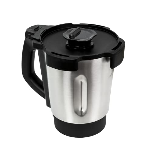 Cecotec Jarra Acero Inoxidable Mambo. Compatible con Robot de cocina Mambo modelos 7090/8090 / 8590/9090 / 9590/10070 / 10090. Incluye Jarra, Tapa y Vaso medidor