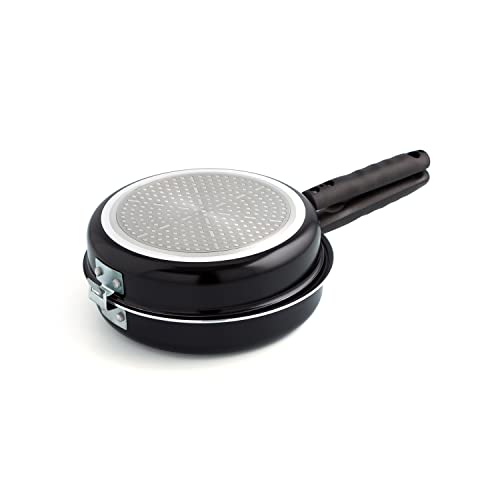 Quid Gastro Fun - Sartén doble para tortilla, 28 cm, aluminio estampado,dale la vuelta fácilmente, color negro