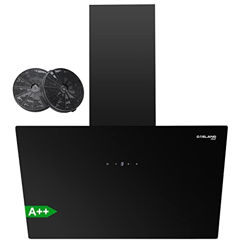 Gasland Chef AR60BS Campana extractora sin cabezal 60cm, Campana extractora silenciosa, extracción de aire EEK A++, 577 m³/h, cristal negro 9 niveles Touch Control campana extractora mural con filtro