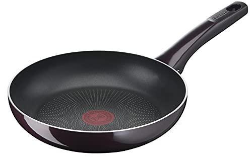 Tefal D52208 Resist Intense Sartén (32 cm, revestimiento antiadherente, Flame Protect, resistente, señal térmica, forma profunda, fácil de limpiar, seguro), color burdeos