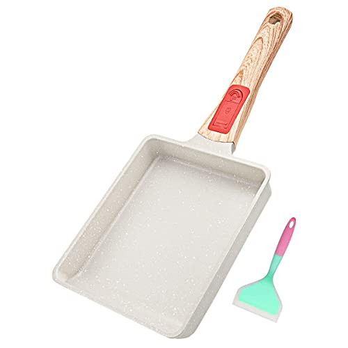 Bobikuke Sartén Japonesa para Tortillas, Sartén Antiadherente Tamagoyaki Sartén Rectangular para Huevos con Mango de Madera Extraíble 19 * 16 CM, Sicuro per forno e lavastoviglie