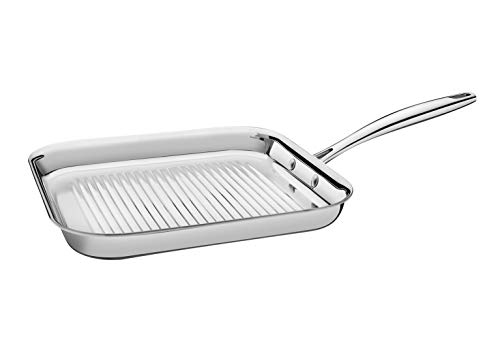 Tramontina - Plancha Grano, Sartén de Acero Inoxidable y Terminación Brillante, con Cuerpo Triple, 1,9 L