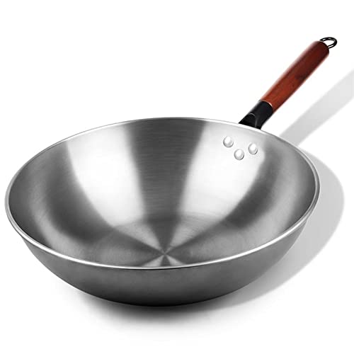 ZAANU Olla de cocina de vidrio, sartén Wok de hierro forjado a mano, la gama de Gas sin recubrimiento es aplicable a la olla tradicional de fábrica de sartenes domésticas