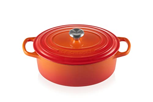 Le Creuset Cocotte oval de hierro fundido, 27 cm, 4, 1 L, Todas Las Fuentes de Calor incluso inducción, Volcanico, 27 cm, 21178270902430