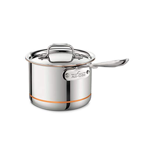 All-Clad 6202SS Euro Copper-Core - Olla con Mango (con Tapa, 1,9 L, 15,2 cm)
