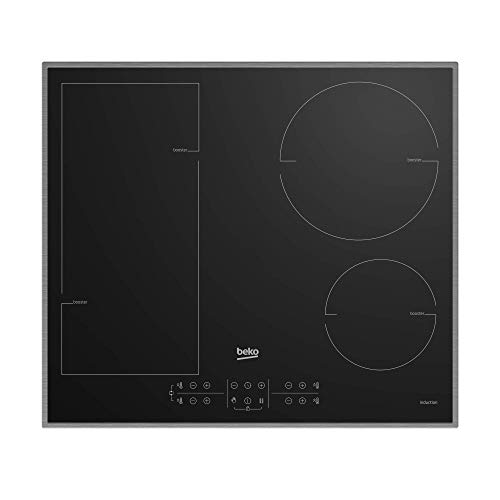 Beko Placa de inducción HII 64200 FMTX. Placa de cocción flexible para todas tus ollas y sartenes. Consumo de energía máximo fácilmente adaptable. 5,2 x 58 x 51 cm.