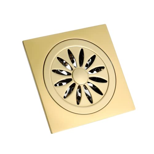Drenaje de ducha cuadrado Drenaje de piso decorativo Drenaje de ducha desodorizante cuadrado de 4 pulgadas con cubierta extraíble, flujo grande Adecuado for baño Cocina Garaje ( Color : Motor With Bra