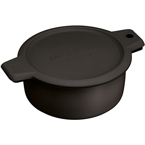 KitchenCraft Microondas Parrilla y Plato para Dorar, Cocción Rápida, Comida de Horno, Robusto y Ligero, 26 x 29 x 9cm, Negro