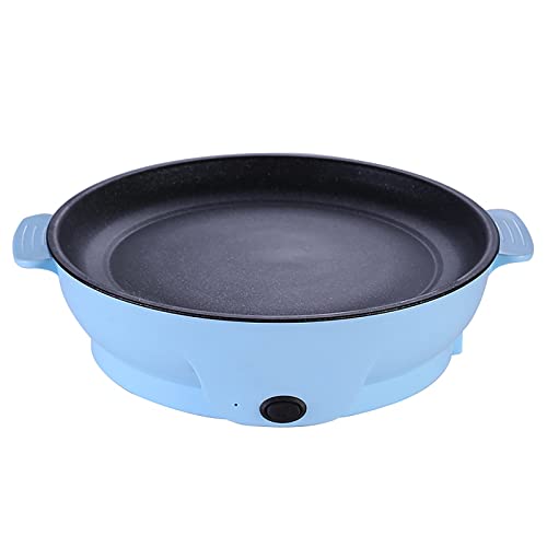 HelloCreate Sartén eléctrica de 22 cm, fácil de limpiar, antiadherente, con cable de alimentación desmontable, color azul menta
