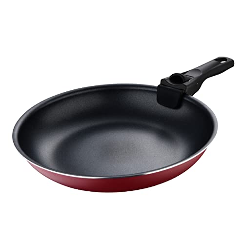 BERGNER Click&Cook Red Edition | Juego de Sartenes de 3 Piezas de 22 y 26 cm + Mango Ergonómico Extraíble | Aluminio Prensado y Antiadherente | para Todo Tipo de Cocinas y Horno