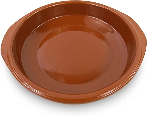 Cazuela de Barro/Apta Para el Horno/Gas/Lavavajillas/Cazuela Redonda de Barro/Hecha en España Varios Tamaños (20cm)