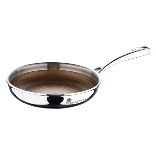 MasterPro Giro 3 | Sartén Antiadherente de 20 cm | Con Triple Capa de Acero Inoxidable y Aluminio | Posee Mango Ergonómico | Sartén Acero Inoxidable | Para Todo Tipo de Cocinas