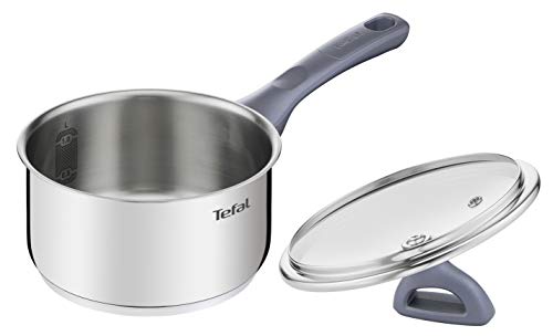 Tefal Daily Cook - Base reforzada, aptas para todo tipo de cocinas incluido inducción, gran conductividad y resistencia con materiales reciclados, Cazo de acero inoxidable de 18 cm, 2.1 Litro
