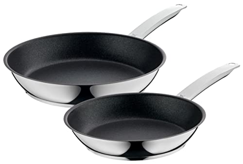 WMF Permadur Advance - Set de 2 sartenes, 28 cm y 24 cm, acero inoxidable Cromargan 18/10 Apto para todo tipo de cocinas