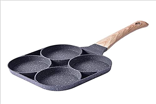 NC Sartén para tortilla de 4 agujeros, multiusos, para panqueques, filetes picados, huevos, sartén para panqueques, tortilla antiadherente de aluminio para cocina de gas y cocina de inducción