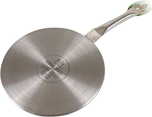 KingHoff Difusor de Calor KH-4819, Placa de inducción, convertidor 19 cm, para Cocina de Gas o eléctrica, Acero Inoxidable