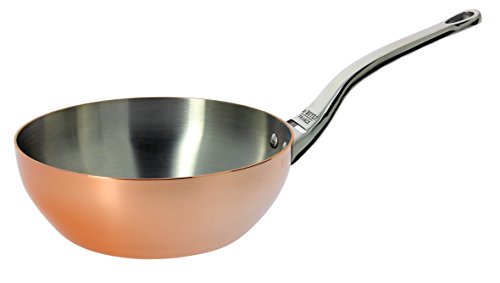 DE BUYER InoCuivre - Cazuela de cobre y acero inoxidable abombada, espesor 2 milímetros, diámetro 20 centímetros