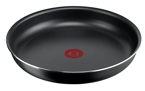 Lagostina Ingenio Essential Plus Sartén de 22 cm de diámetro, antiadherente de aluminio para gas y horno, con indicador de cocción Thermosignal, se puede utilizar con mango extraíble