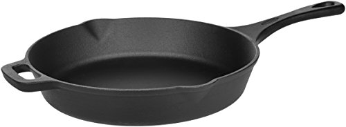 Amazon Basics - Sartén en hierro fundido pretratado - tiene revestimiento antiadherente, 30,5 cm