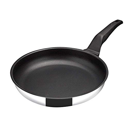 MAGEFESA ® Comte Sartén de 24 cm, Fabricada integramente en Acero Inoxidable, Antiadherente Triple Capa, para Todo Tipo de cocinas, incluida INDUCCIÓN, Fondo difusor, Apta lavavajillas, facil Uso