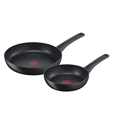 Tefal Ultimate On - 2 Sartenes de 20/26 cm con revestimiento muy resistente, Thermo-Signal, Thermo-Fusion, forma profunda, todo tipo de cocinas, apto para horno, sin PFOA, Juego 2 sartenes