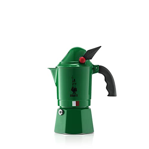 Bialetti - Moka Express Alpina: Icónica Cafetera Italiana para Espresso, Auténtico Café Italiano, 3 Tazas, Aluminio, Verde