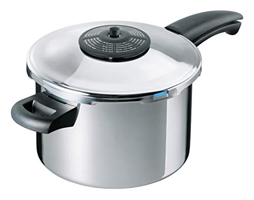Kuhn Rikon Duromatic Gourmet, Olla a Presión Super Rápida con Mango 7 L./ 22 Cm, Olla Express Apta para Inducción, Fondo Superthermic para una buena Distribucion del Calor, Acero 18/10