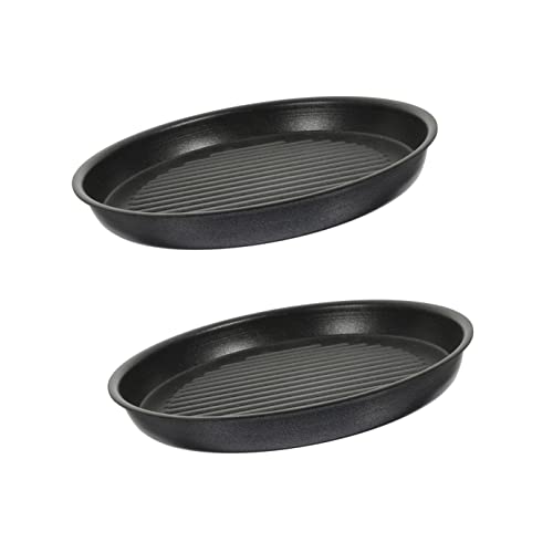 OQHAIR Cocina Alimentos Hornear Accesorio fundido Cocinar Sartén pequeña Mariscos Interior superior Barbacoa Plana Aluminio Pescado Parrilla Parrilla Hierro para freír Barbacoa No accesor