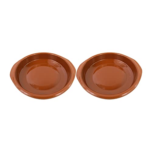 Cazuela de Barro (Pack 2) / Apta Para el Horno/Gas/Lavavajillas/Cazuela Redonda de Barro/Hecha en España (16cm)