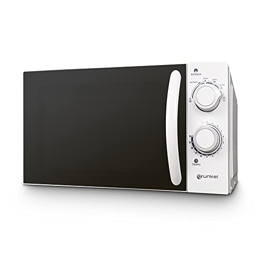 Grunkel - Microondas de 25L de capacidad y 6 niveles de potencia 900W - MW-25SG - Función descongelación y temporizador hasta 30 minutos - 900W - Blanco (Sin Grill)