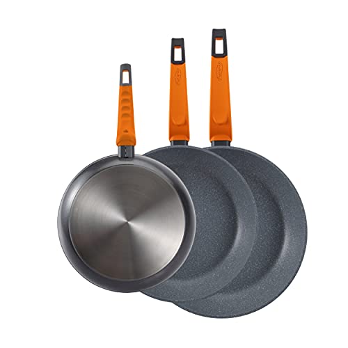 San Ignacio Lava - Juego de 3 Sartenes de 24, 26 y 28 cm, Aluminio Forjado, Antiadherente Multi-capa, Apto Inducción, Mango Ergonomico 