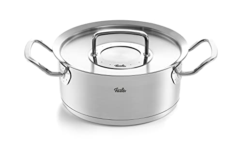 Fissler Original-Profi Collection Cacerola de 2,6 L y 20 cm de diámetro, acero inoxidable, con tapa de metal, inducción