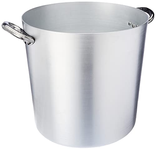 Ollas Agnelli cilíndricos Pot, Aluminio BLTF, con 2 manijas de Acero Inoxidable, 35 litros, Plata
